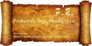 Podhorányi Rozália névjegykártya
